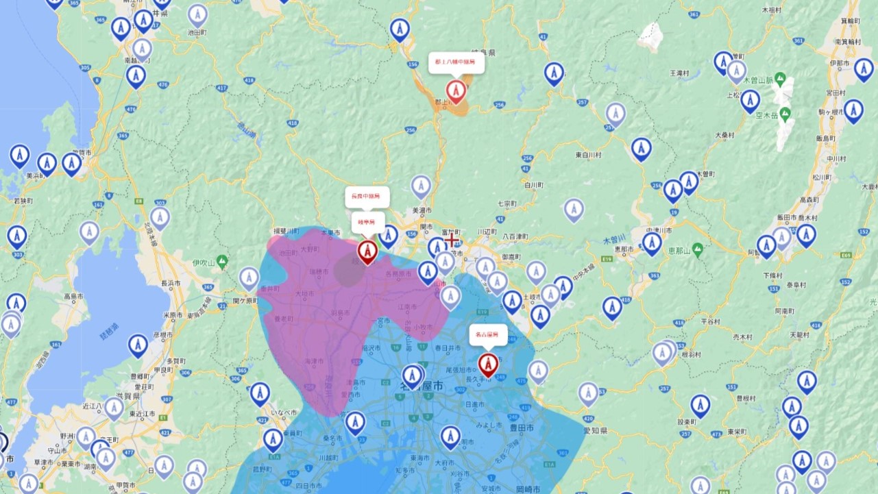 岐阜県の地デジ電波受信状況