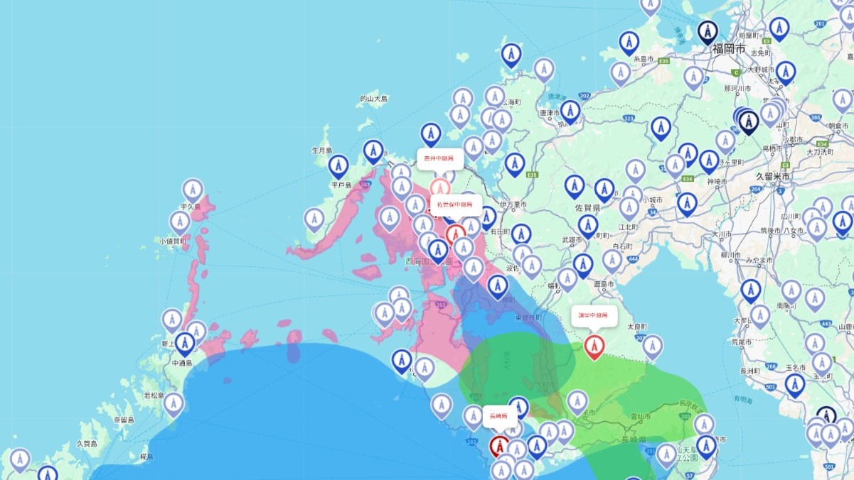 長崎県の地デジ電波受信状況