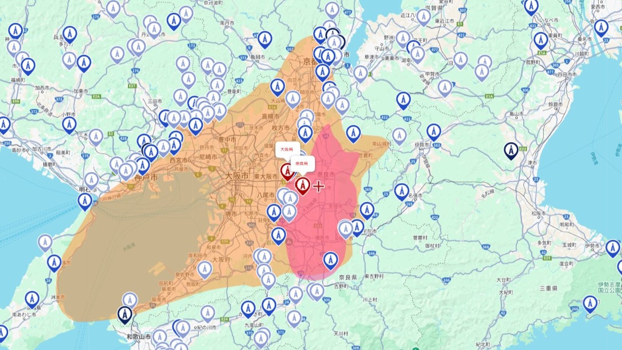 奈良県の地デジ電波受信状況