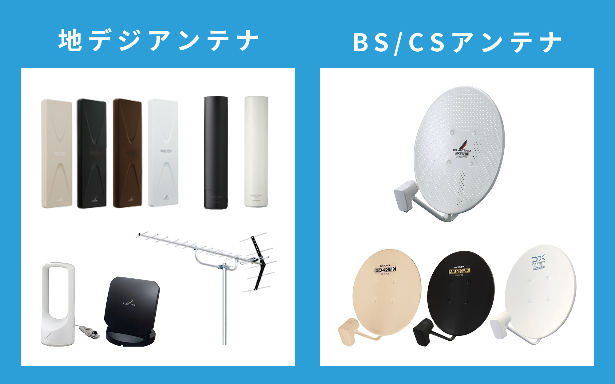 新品BSアンテナ、ベランダ等取付工事込み
