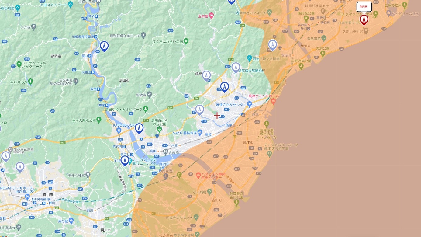 藤枝市の電波事情