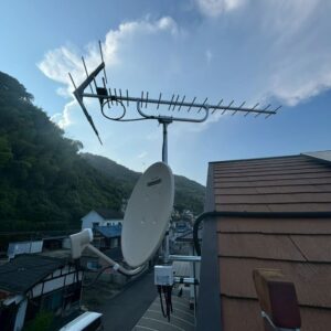 2025年7月10日　広島県大竹市白石N様邸　UHFアンテナと4K8K対応BS/CSアンテナ設置工事