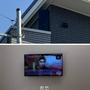 千葉県印西市｜壁掛けテレビ設置・デザインアンテナ外壁設置｜アンテナ＆壁掛けテレビ同時設置で即テレビ視聴可能！